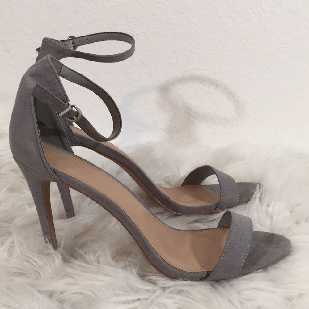 Charlotte Russe Rebekah Heeled Suede Gray sz 10